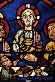 Stained glass from Chartres: Last Supper