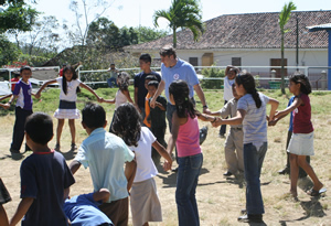 Playing game in San Juan de Oriente
