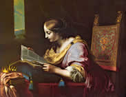 St. Catherine reading a book