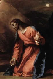 Painting of Christ praying in the garden